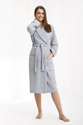 Szlafrok Luna 352 M-2XL damski szary XL