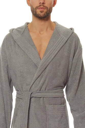 Szlafrok L&L 2103 M-2XL męski grafitowy L-176/116/112