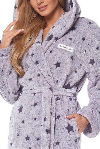 Szlafrok L&L 9135 DS S-2XL damski melange S-160/94/102