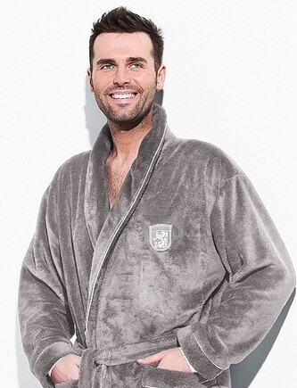 Szlafrok L&L Borys 4XL męski szary 4XL-188/128/136