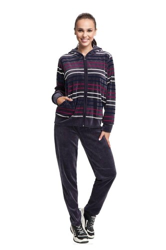 Dres Luna 341 Velour M-2XL damski śliwkowy M