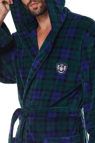 Szlafrok L&L 2457 Pedro M-2XL męski granatowy L-176/116/112