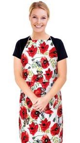 Kuchyňská zástěra BERTA - Červená,Bílá,Zelená - zástěra 67x84 cm