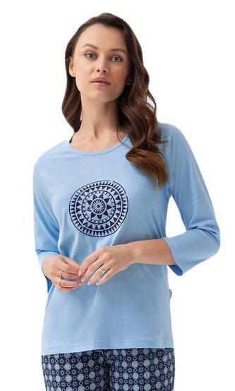 Piżama Luna 331 3/4 S-2XL damska niebieski L