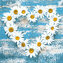 Ubrousky MAKI L (20ks) Daisy Hearts on Old Wooden Background