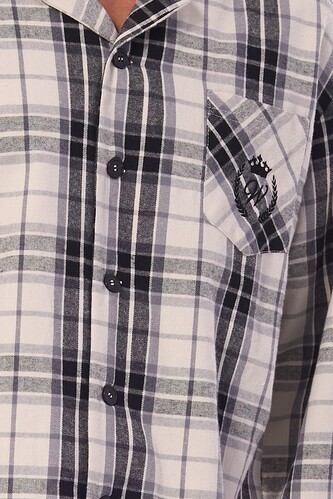 Piżama L&L 2471 Ben dł/r M-3XL męska rozpinana grafitowy XL