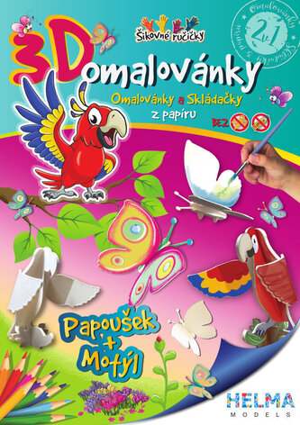 3D omalovánky OZ17 Papoušek+motyl