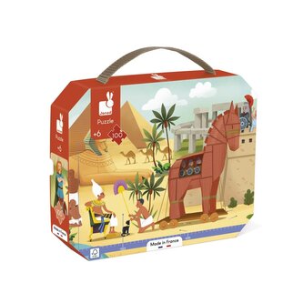 Janod Panoramatické puzzle v kufříku Antika a Mytológia 100 ks