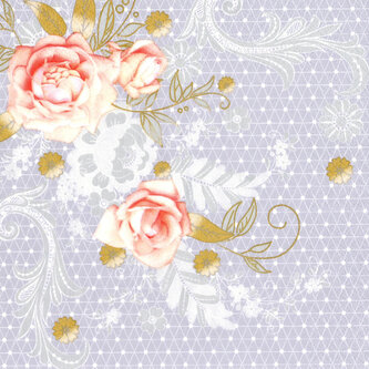 Ubrousky MAKI L (20ks) Graphic Grey Lace with Roses