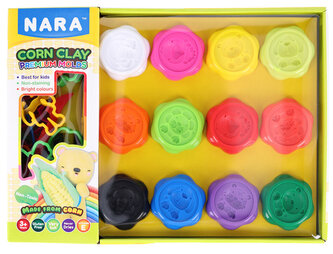 Plastelína / modelína NARA sada 12 barev s tvořítky