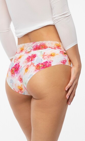 Figi Julimex Peony Hipster Hiphuggers S-XL biały-kwiaty S
