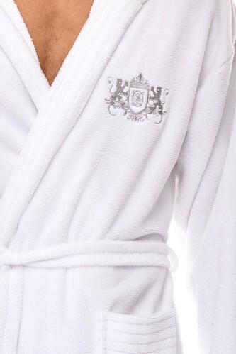 Szlafrok L&L 2521 M-2XL męski biały L-176/116/112