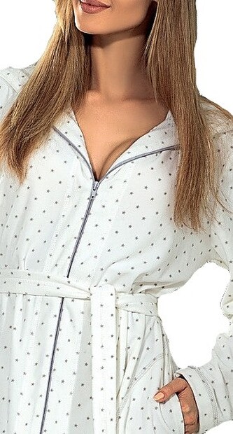 Szlafrok L&L Zappa S-2XL damski ecru-gwiazdki XXL-172/110/118