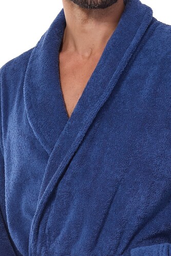 Szlafrok L&L 2450 M-2XL męski frota navy XL-182/120/116