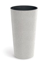 Květináč LAMIA SLIM ECO WOOD 30 cm - barva: bílá ECO