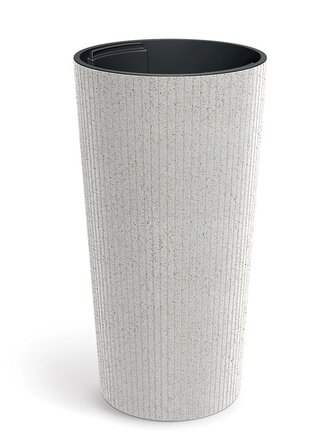 Květináč LAMIA SLIM ECO WOOD 30 cm - barva: bílá ECO