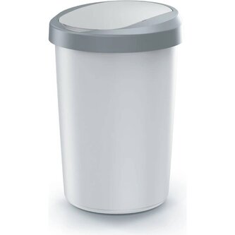 Odpadkový koš COMPACTA R FLAP objem: 25 l , barva: popelavá se světle šedým víkem
