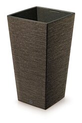Květináč FURU SQUARE ECO WOOD s vkladem 26,5 cm - barva: káva ECO