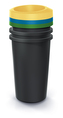 Odpadkový koš  COMPACTA R DROP SET recyklovaný černý, 3x35l