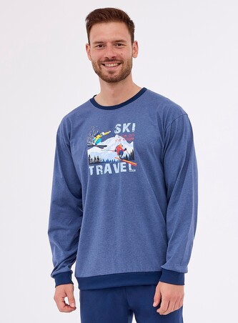Piżama Cornette 461/257 Ski dł/r S-2XL męska granatowy XXL
