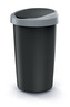 Odpadkový koš COMPACTA R FLAP - objem: 25 l, barva: recykl. černá se světle šedým víkem