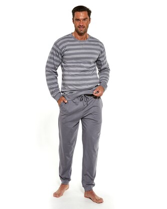 Piżama Cornette 117/160 Loose 9 dł/r męska S-2XL grafitowy XXL