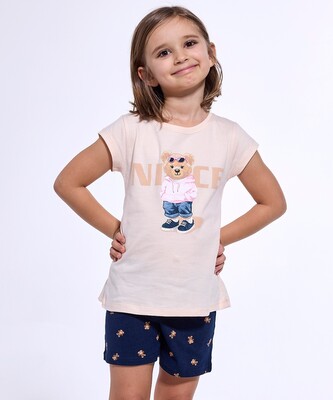 Piżama Cornette Kids Girl 787/107 Nice kr/r 86-128 brzoskwiniowy 98-104
