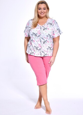Piżama Cornette 695/312 Vivian kr/r 3XL-5XL damska różowy 3XL