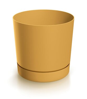 Květináč TUBO P s miskou 19,9 cm - barva: hořčice