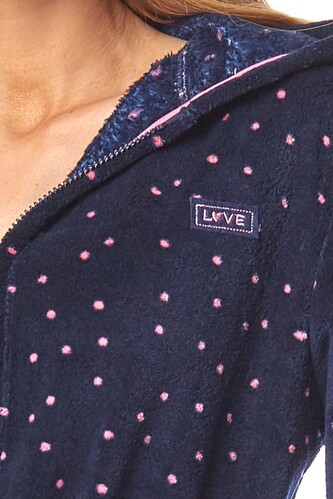 Szlafrok L&L 7119 ZPPR S-2XL damski granatowy L-170/102/110