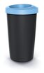 Odpadkový koš COMPACTA R DROP - objem: 35 l, barva: recykl.černá se světle modrým  víkem