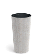 Květináč LAMIA SLIM ECO WOOD 25 cm - barva: bílá ECO