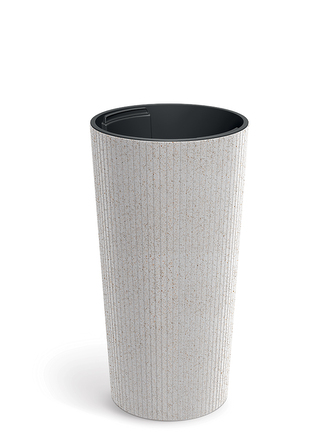 Květináč LAMIA SLIM ECO WOOD 25 cm - barva: bílá ECO