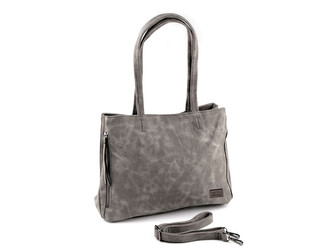 Kabelka z imitace broušené kůže 38x27 cm - 1 ks - 6 šedá