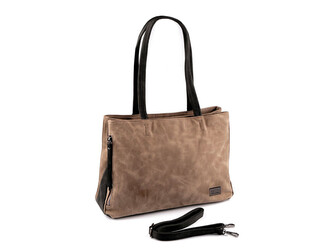 Kabelka z imitace broušené kůže 38x27 cm - 1 ks - 2 béžová