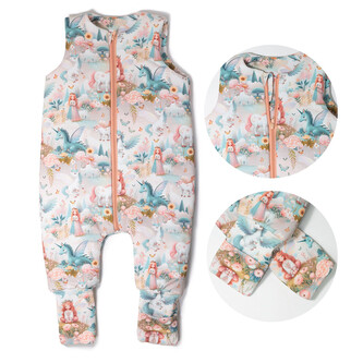 Spací pytel s nohavicemi Kouzelný svět jednorožců; Barva: bílá; Velikost: 3 - 5 let