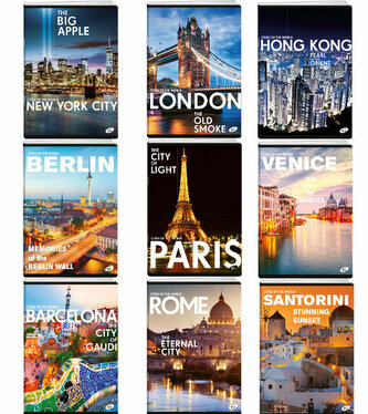 Zeszyt A4 60k kratka miękka oprawa MIASTA p10 Cena za 1szt