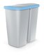Odpadkový koš COMPACTA Q DUO - objem: 45 l, barva: popelavá se světle modrým víkem