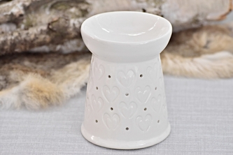 Aromalampa bílá se srdíčky