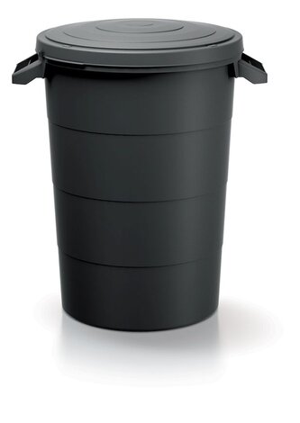 Plastová nádoba s úchyty SMOOTH 80 l - barva: recyklovaná černá