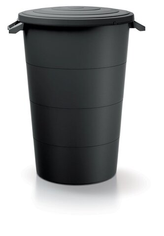 Plastová nádoba s úchyty SMOOTH 160 l - barva: recyklovaná černá