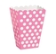 Tmavě růžové krabičky na popcorn s puntíky, 8 ks