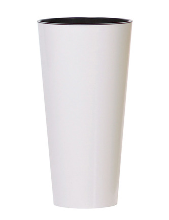 Květináč TUBUS SLIM s vkladem 40 cm - barva: bílá (lesklá)