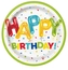 Papírové talířky Happy Birthday s balónky 18 cm – 8 ks