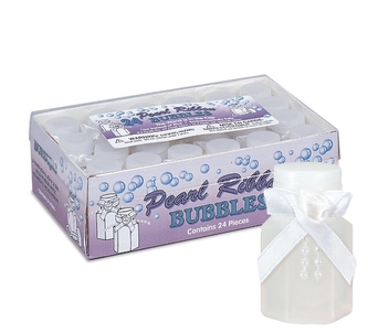 Svatební bublifuky s perličkami a mašličkou, 24 ks