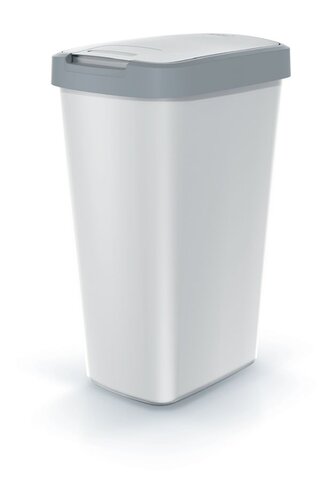 Odpadkový koš COMPACTA Q FLAP - objem: 45 l, barva: popelavá se světle šedým víkem