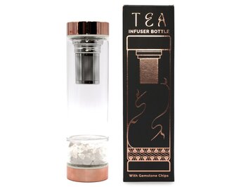 Čajová láhev z křišťálového skla s minerály - Křemen