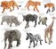 Zestaw zwierząt z Afryki