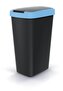 Odpadkový koš COMPACTA Q FLAP - objem: 45 l, barva: černá se světle modrým víkem