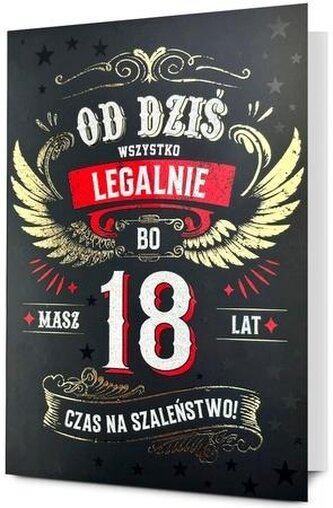 Karnet B6 Urodziny Osiemnastka